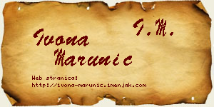 Ivona Marunić vizit kartica